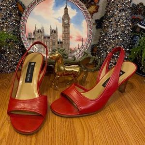 Etienne Aigner red sling heels